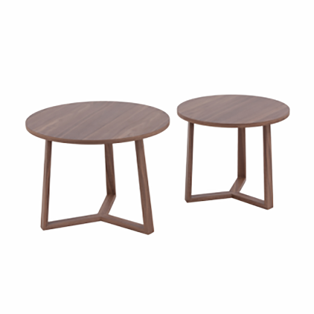 SET OF WALNUT END TABLES